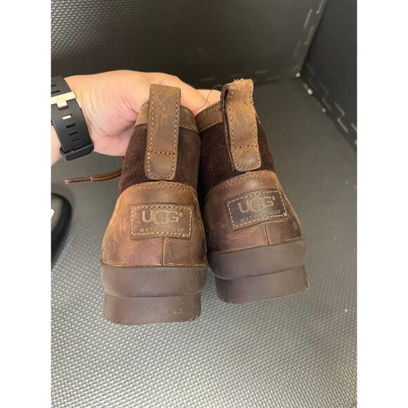 UGG® | Coconut Shell Heather Waterproof Leather Ankle Duck Boot Size 7.5 - Picture 7 of 8